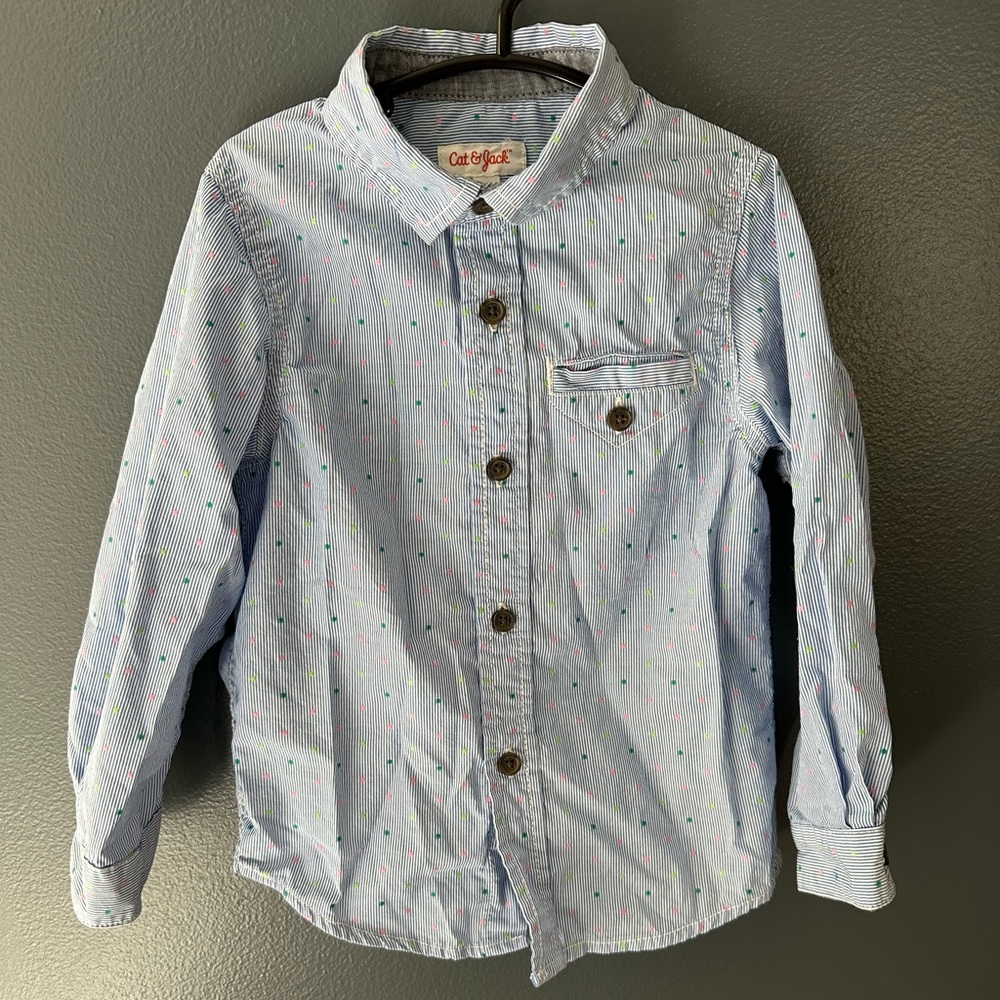 Cat & Jack Blue Button Down Shirt for Kids